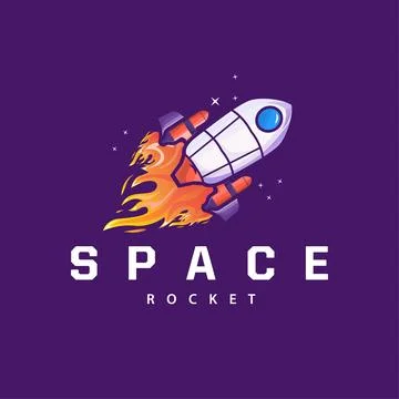 Space exploration vehicle technology space rocket logo design illustration .. Stock Illustration
