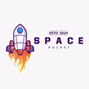 Space exploration vehicle technology space rocket logo design illustration .. Stock Illustration