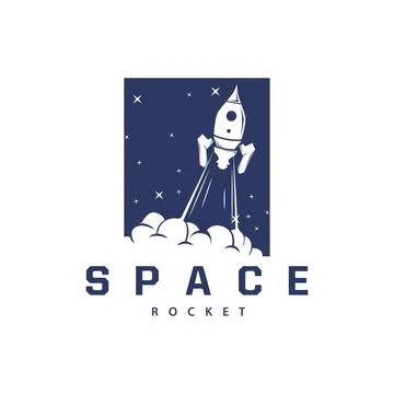 Space exploration vehicle technology space rocket logo design illustration .. Stock Illustration