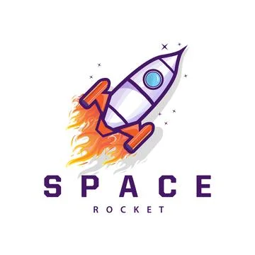 Space exploration vehicle technology space rocket logo design illustration .. Stock Illustration