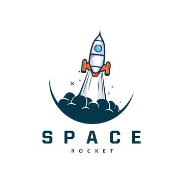 Space exploration vehicle technology space rocket logo design illustration .. Stock Illustration