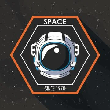 Space explorer patch emblem design Stock Illustration