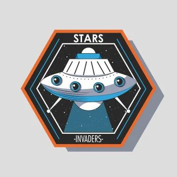 Space explorer patch emblem design Stock Illustration
