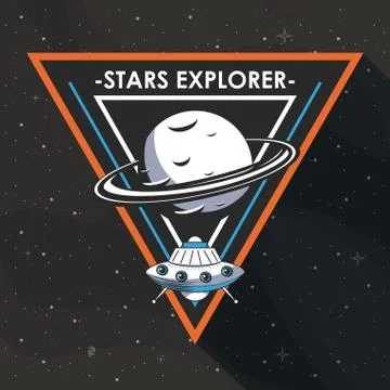 Space explorer patch emblem design イラスト素材