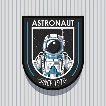 Space explorer patch emblem design Stock Illustration