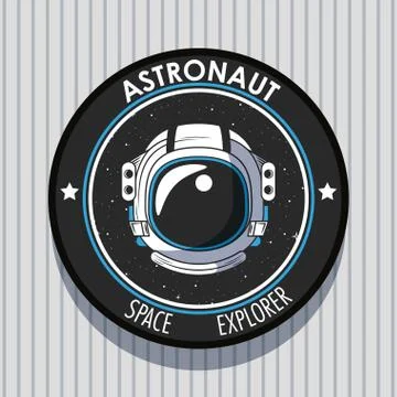 Space explorer patch emblem design イラスト素材