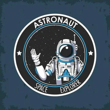 Space explorer patch emblem design Stock Illustration