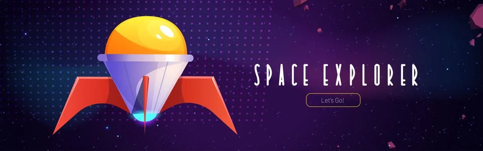Space explorer poster with rocket in cosmos Stock Illustration