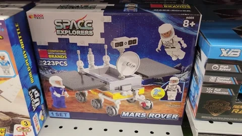 Space Explorers Block Tech Board Game Lego Retailer Stock Footage 229408024