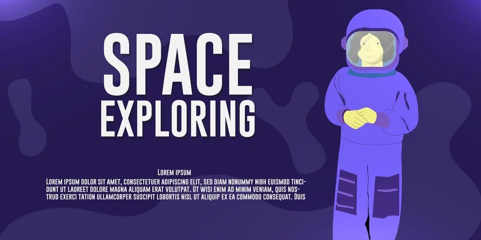 Space exploring graphic design concepts. Web banner and poster design. Stock Illustration