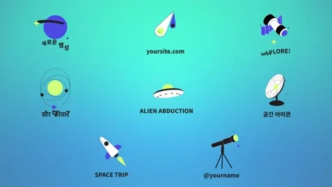 Space Exploring Icons And Titles for After Effects Stock After Effects
