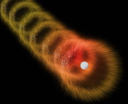 Space explosion chute A space object exploding into space a the point of c... 库存照片