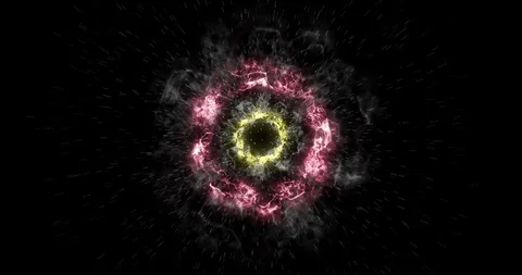 Space explosion with shock wave and scattering stars Big Bang Black Space Stock Footage 96769876