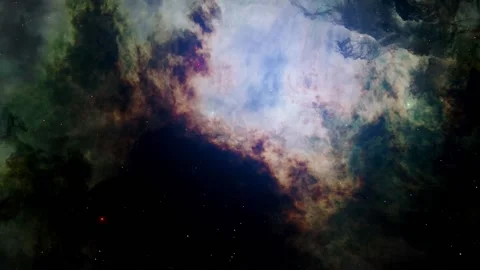 Space filled with bright stars, clouds &amp; nebula, dreaming universe, Stock Footage 220231435