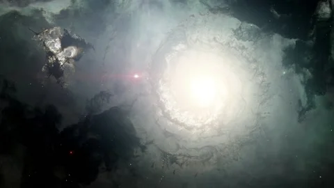 Space filled with bright stars, clouds &amp; nebula, dreaming universe, Stock Footage 220231538