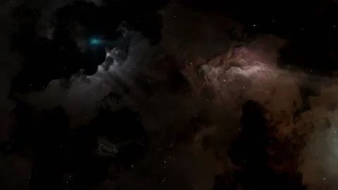 Space filled with bright stars, clouds &amp; nebula, heaven background, Stockbeeldmateriaal 220231635