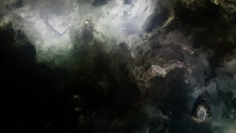 Space filled with bright stars, clouds &amp; nebula, dreaming universe, Видео 220231714