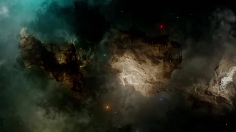 Space filled with bright stars, clouds &amp; nebula, dreaming universe, Stockbeeldmateriaal 220232165