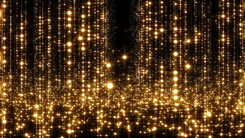 A space filled with sparkling gold light particles 動画素材 332194400