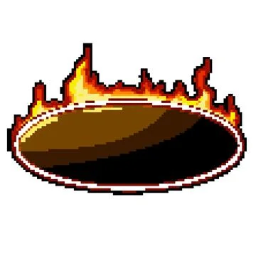 Space fire game button pixel art vector illustration Illustrazione stock