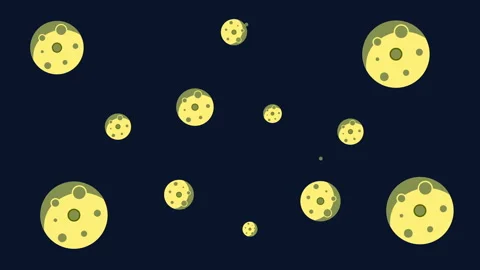 Space flat  background with seamless moon planets and stars in 4k video. Stockbeeldmateriaal 145540764