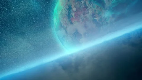 Space Flight Above Clouds 4K Stock Footage 224738835