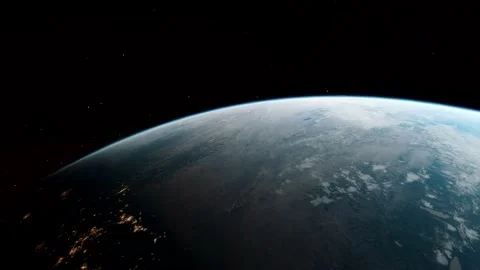 Space Flight Above Planet Earth Into Night Sky 4K Stock Footage 150106145