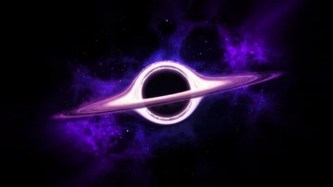 Space flight. Black hole. Approaching the space object. Vídeo Stock 102033398