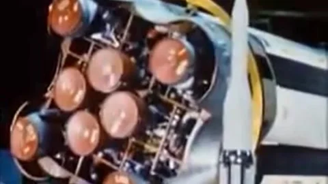 Space Flight Center. George Marshall NASA. Projects of launch vehicles of th Video stock 237368436