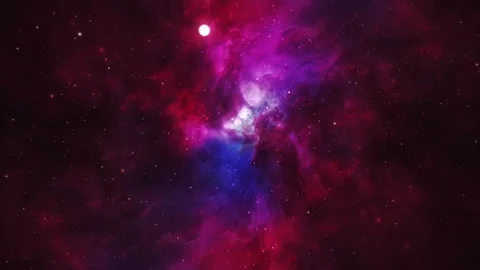 Space flight dark blue purple cloud nebula loop Stock Footage 154419169