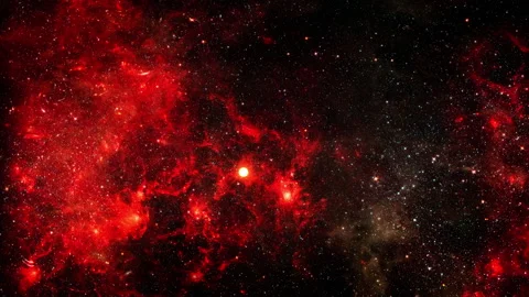 Space Flight deep space exploration travel to Dragonfish Nebula Stock Footage 158922051