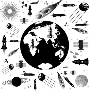Space flight Stock Illustration