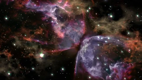 Space flight moving through universe galaxies stars and nebulae 動画素材 144831656