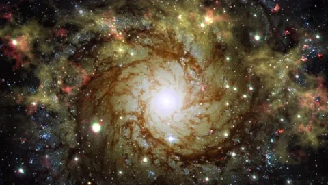 Space flight moving through universe galaxies stars and nebulae Vidéo 144831713