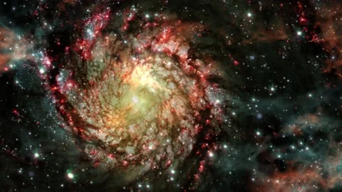 Space flight moving through universe galaxies stars and nebulae 動画素材 144831728