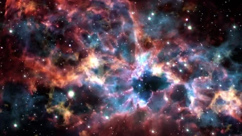Space flight moving through universe galaxies stars and nebulae 動画素材 144831735