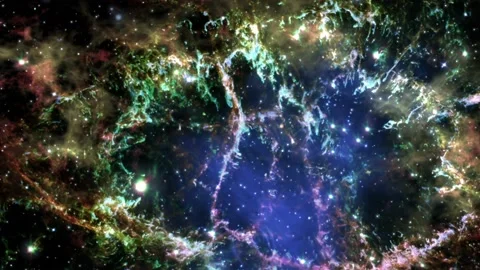 Space flight moving through universe galaxies stars and nebulae 動画素材 144831743