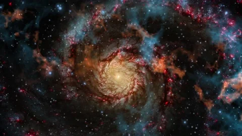 Space flight moving through universe galaxies stars and nebulae 動画素材 144831756