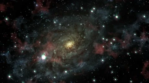 Space flight moving through universe galaxies stars and nebulae 動画素材 144831763