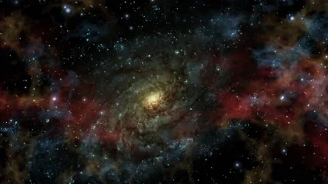 Space flight moving through universe galaxies stars and nebulae 動画素材 144831764