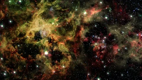 Space flight moving through universe galaxies stars and nebulae 動画素材 144831786