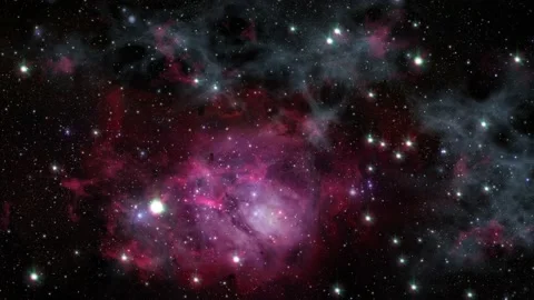 Space flight moving through universe galaxies stars and nebulae 動画素材 144831836