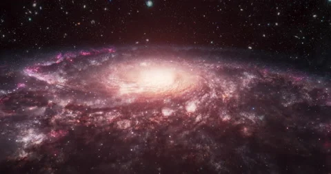 Space flight retreating from Galaxy Stock Footage 236936093