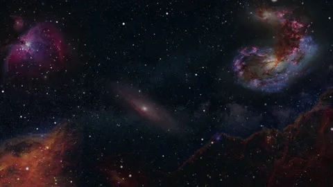 Space flight into a star field Stock Footage 233069613