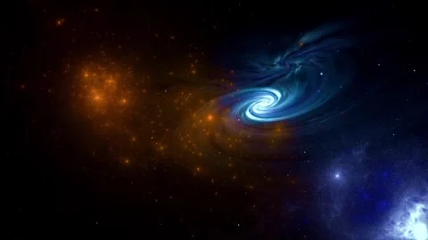 Space Flight to star field Galaxy through Space Nebula Видео 331196977