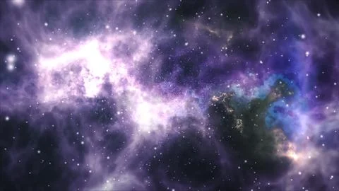 Space flight through the nebula. Stock Photos