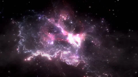 Space flight through nebula. Space travel Stock Footage