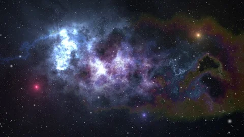 Space flight through nebula. Space travel. Stock Footage 100972462