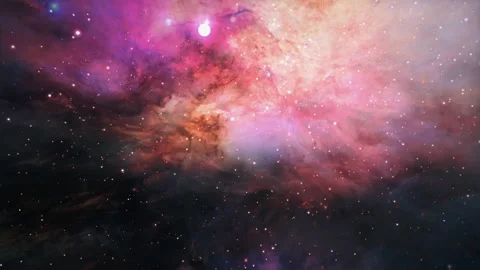 Space Flight Through The Orion Nebula seamless loop Stock Footage 154543166