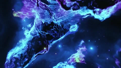 Space flight through star nebula and bright futuristic animation  Stock Footage 247494522